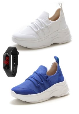 tenis azul feminino casual