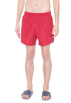 Bermuda Água Calvin Klein Quadrada Liso Vermelho Menor preço em Bermuda Água Calvin Klein Quadrada Liso Vermelho