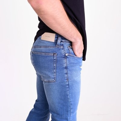 Calça Jeans Calvin Klein Moletom Slim Azul&nbsp;