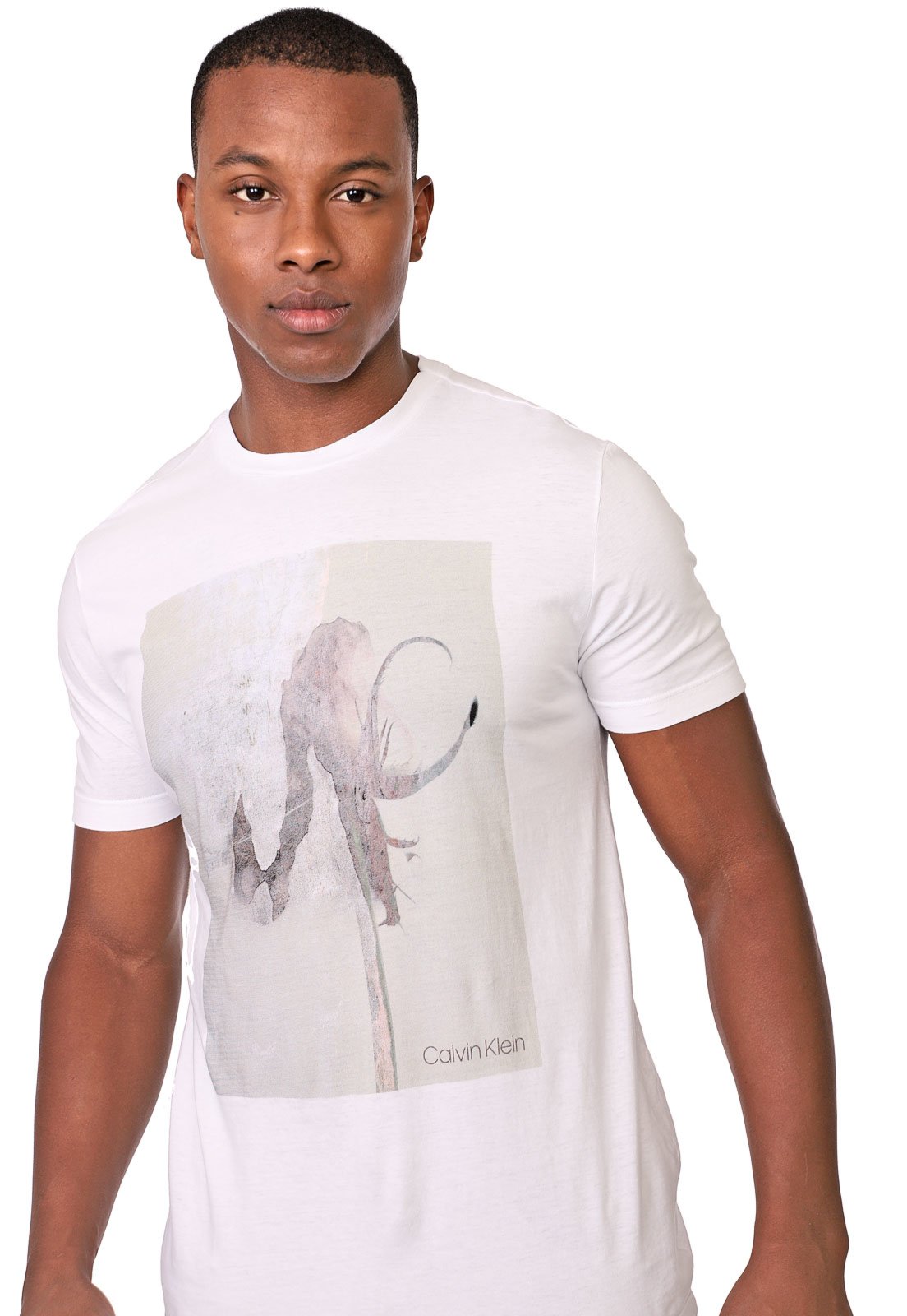 Camiseta Calvin Klein Estampada Branca - Compre Agora