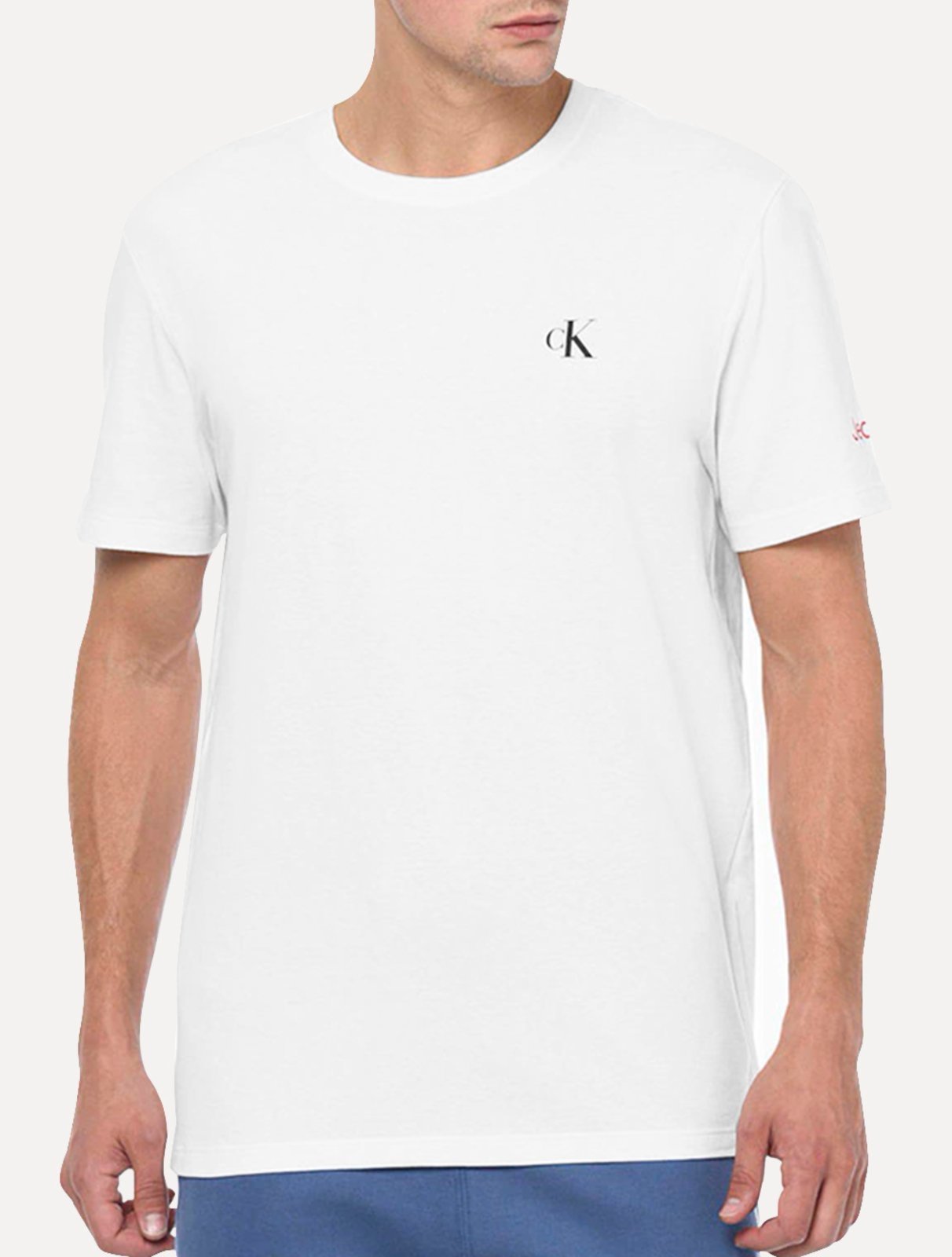 Camiseta Calvin Klein Jeans Masculina Gola V Light Square Preta