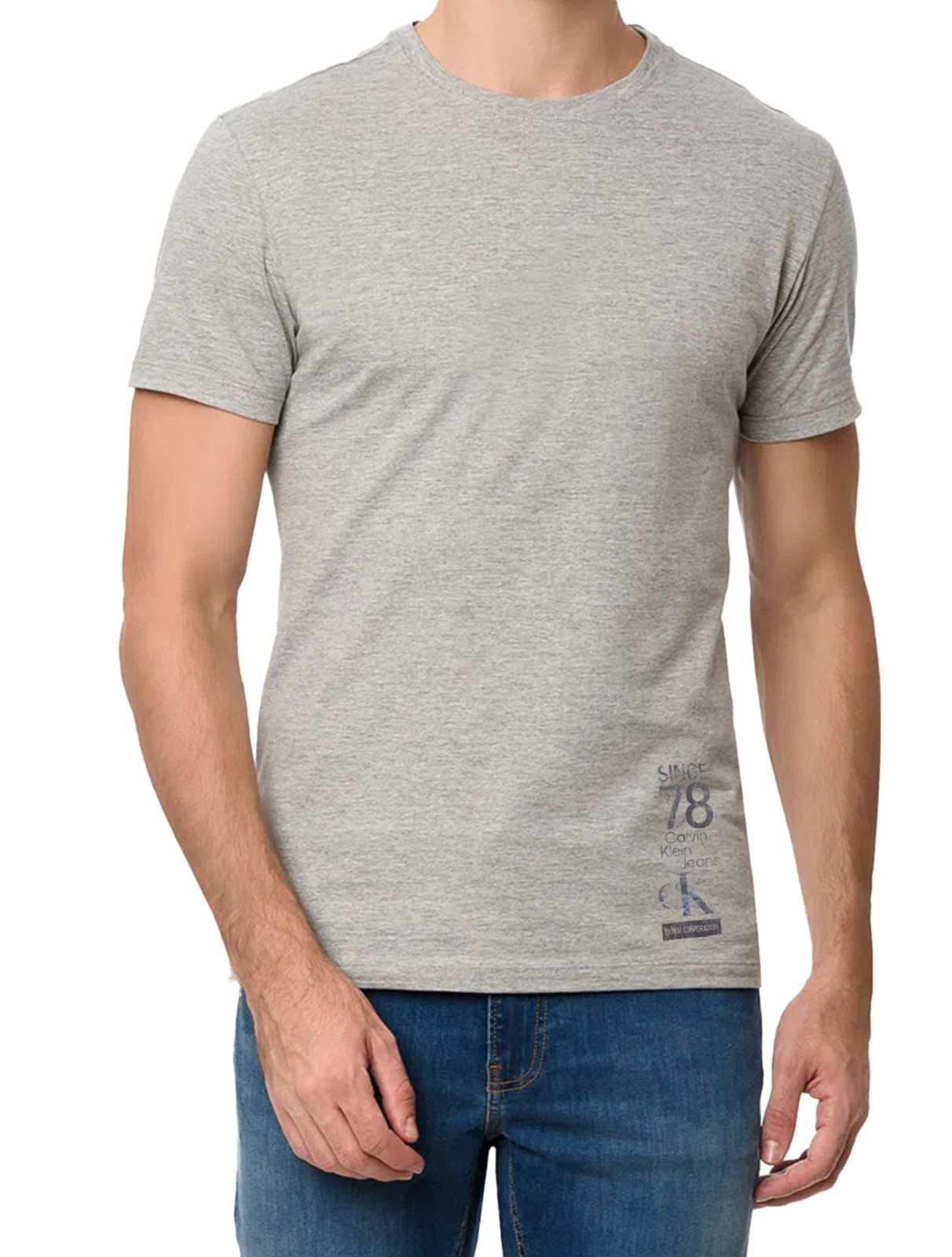 Camiseta Calvin Klein Algodão Mescla