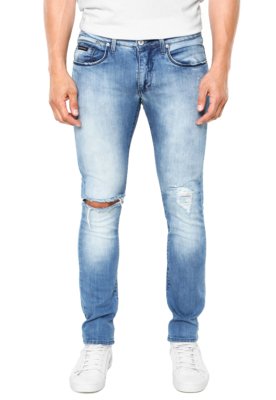 alias element Parameters Calça Jeans Calvin Klein Jeans Rasgada Azul - Compre Agora | Dafiti Brasil