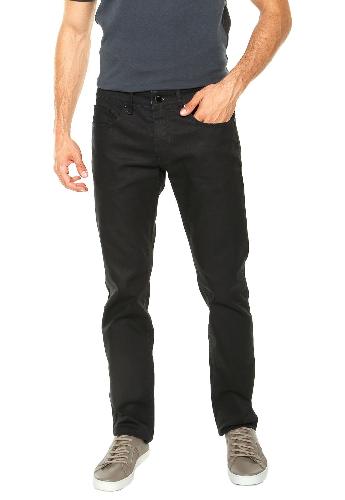 calça masculina preta resinada