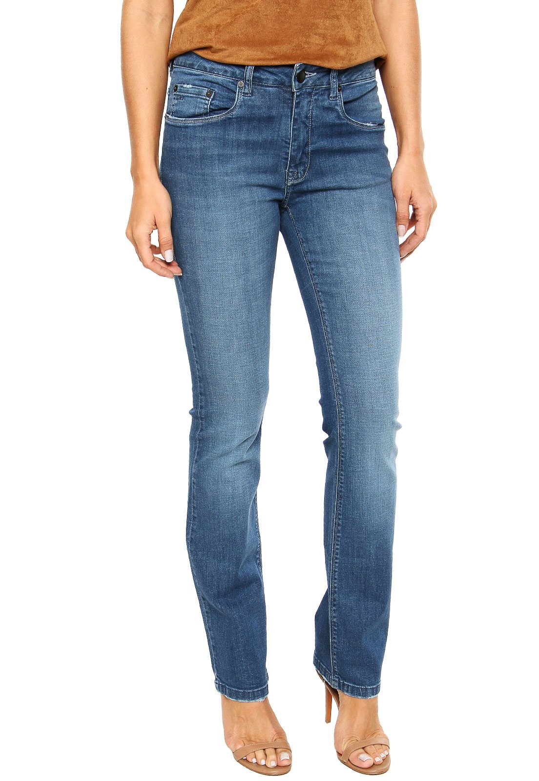 calça jeans straight feminina