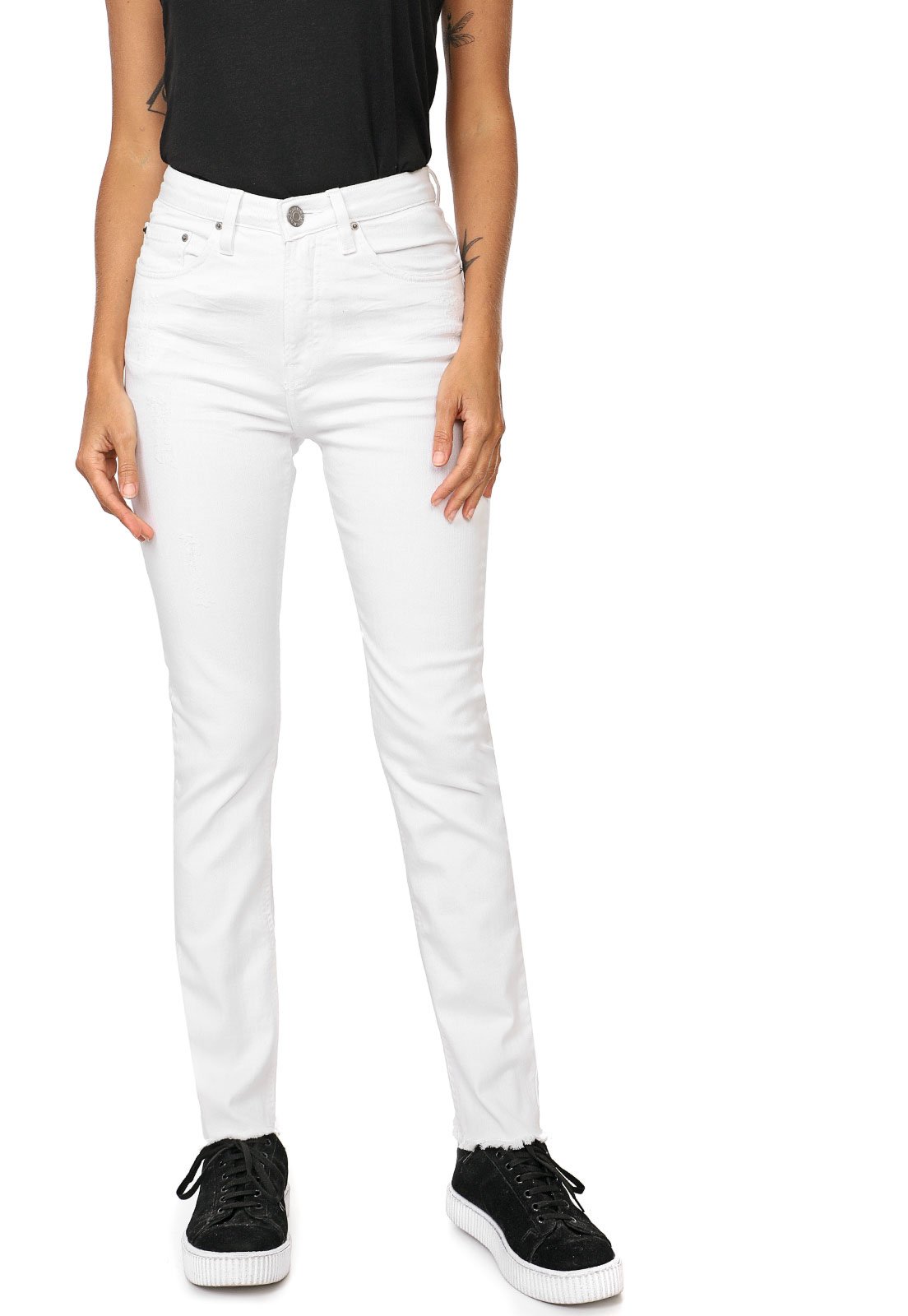 Calça Sarja Calvin Klein Jeans Slim Color Branca - Compre Agora