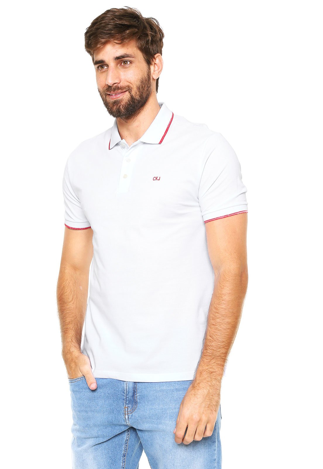 polo branca calvin klein