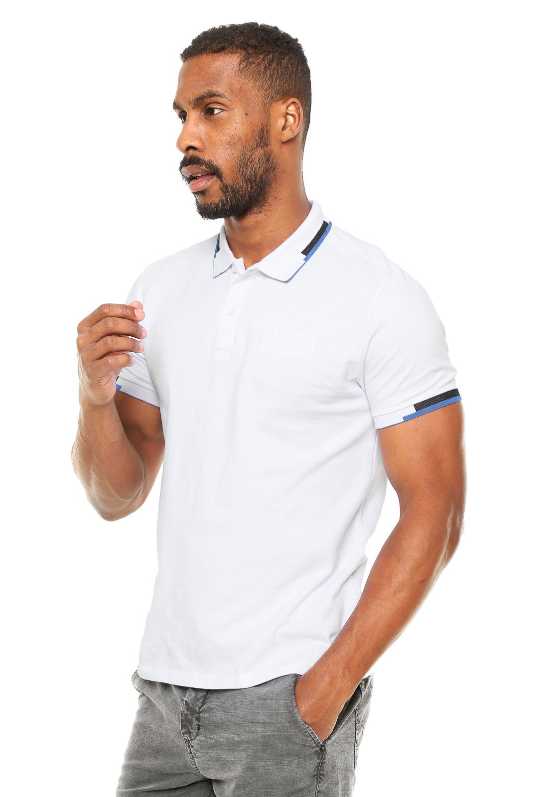 polo branca calvin klein