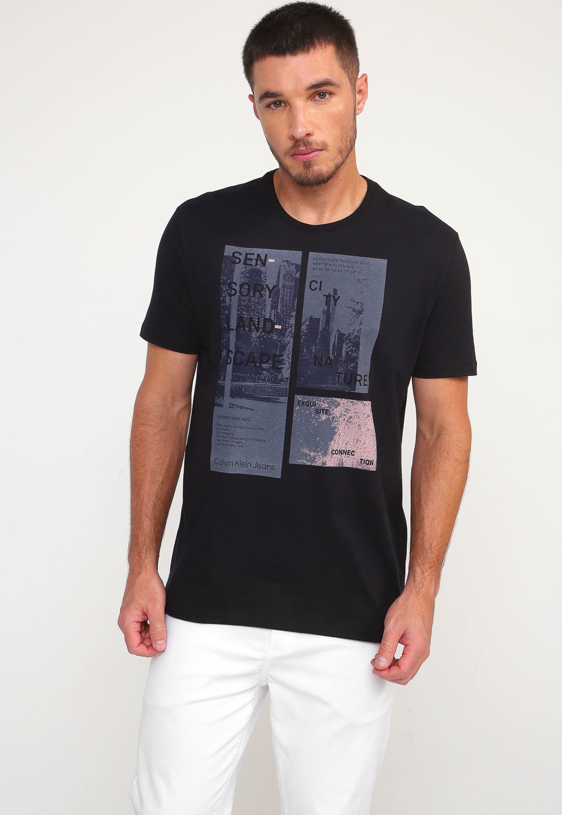 Camiseta Calvin Klein Jeans City Nature Preta - Faz a Boa!