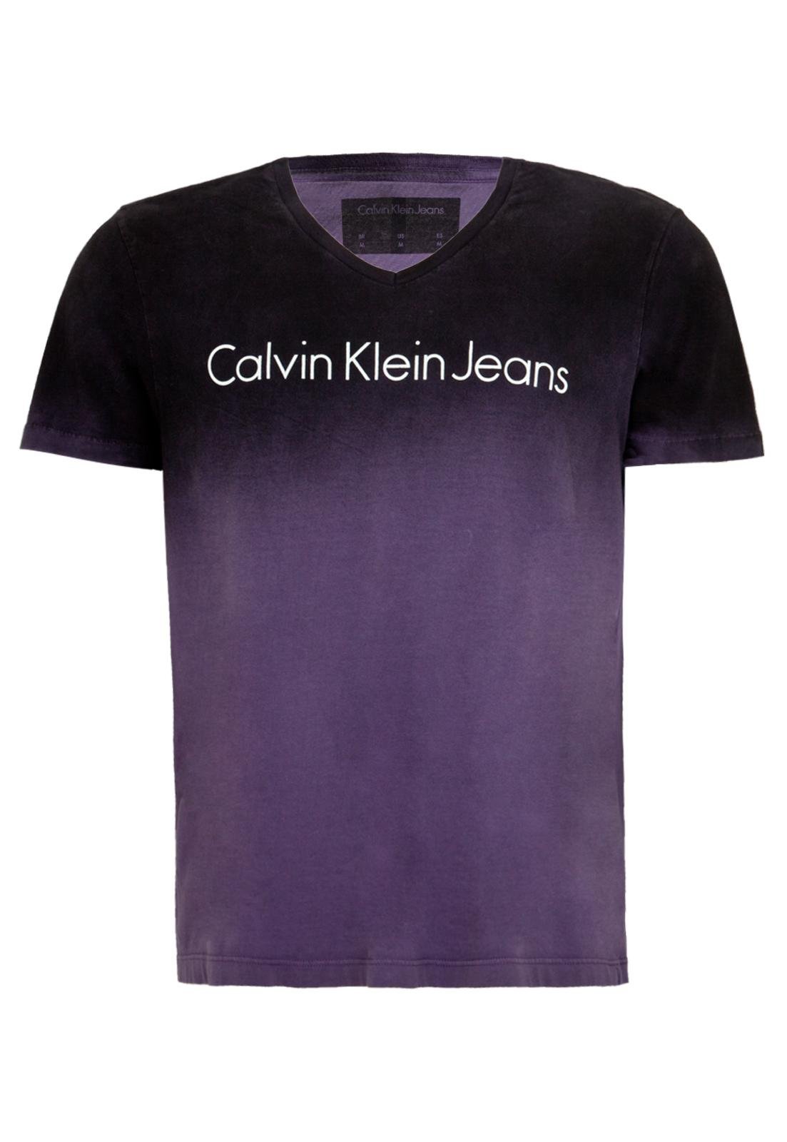 Camiseta Calvin Klein Jeans Degradê Roxa - Compre Agora