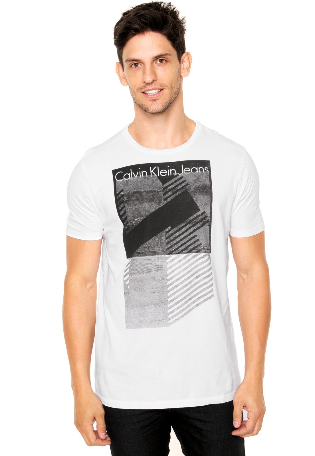 Camiseta Calvin Klein Jeans Estampada Branca - Compre Agora