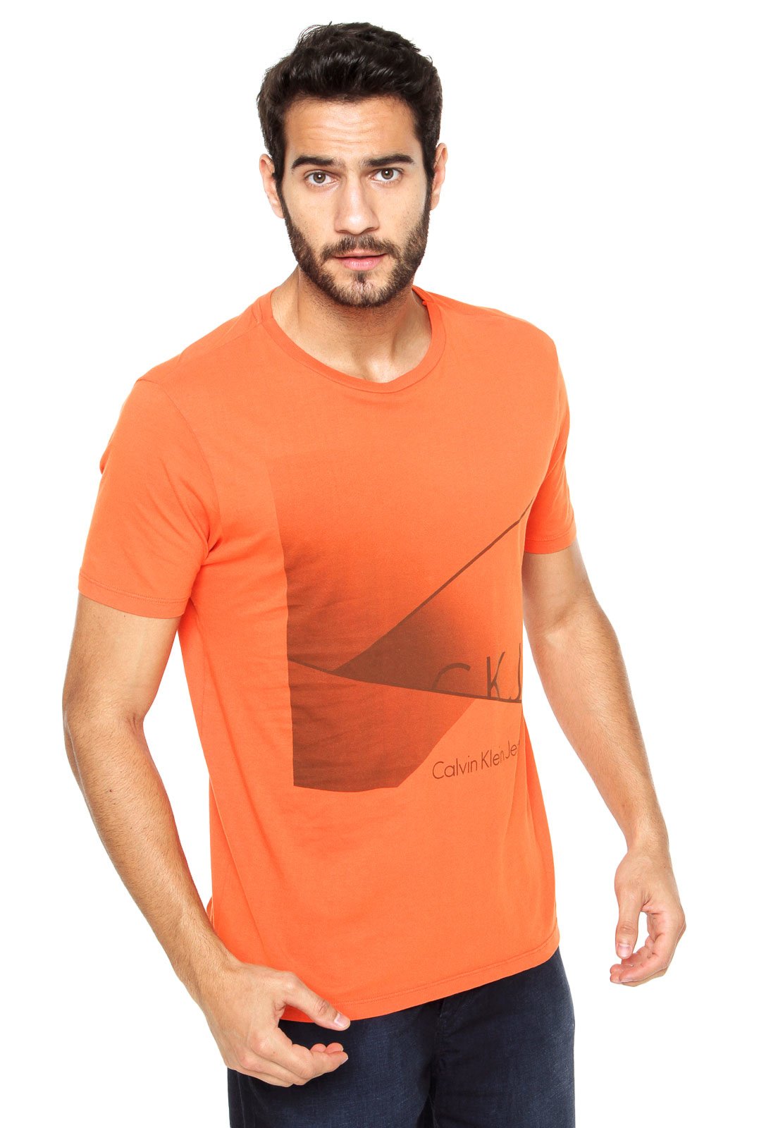 camisa calvin klein laranja