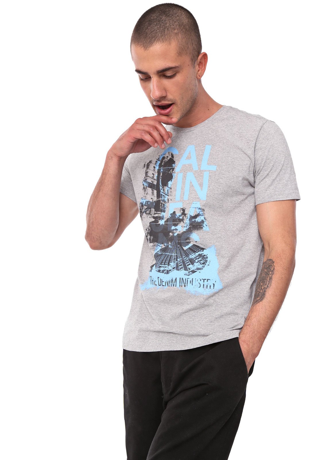 Camiseta Calvin Klein Jeans Industry Cinza - Compre Agora