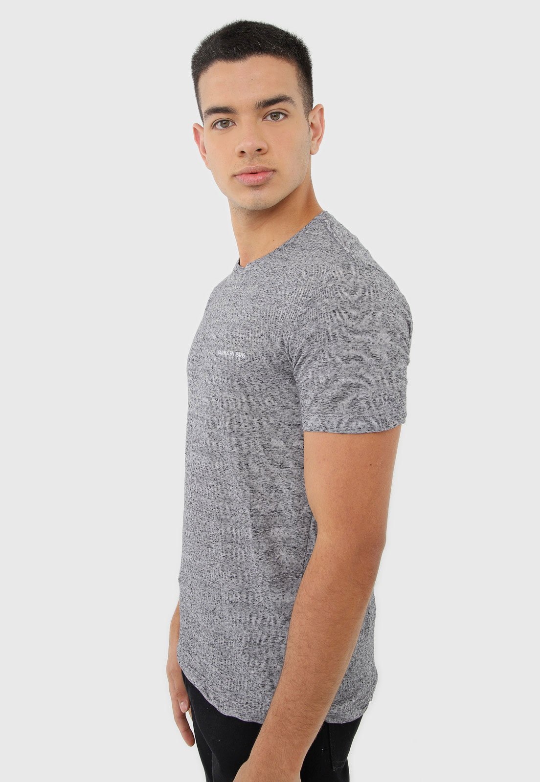 Camiseta Calvin Klein Jeans Logo Cinza - Compre Agora