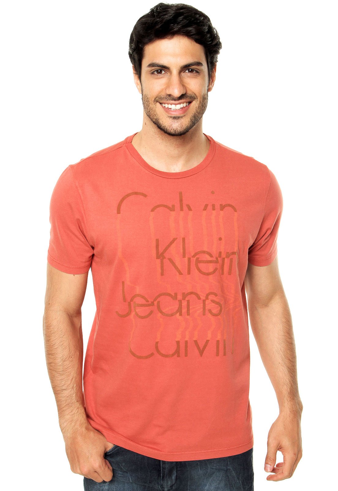 camisa calvin klein laranja