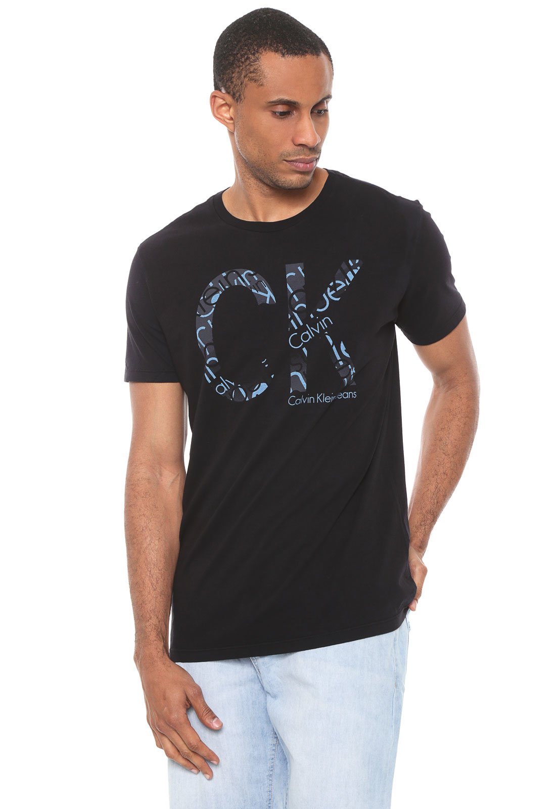 Camiseta Calvin Klein Jeans Logo Preta - Compre Agora