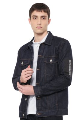 Jaqueta Calvin Klein Jeans Trucker Preta Menor preço em Jaqueta Calvin Klein Jeans Trucker Preta
