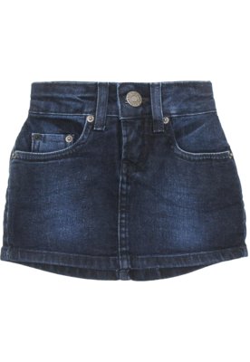 Saia Jeans Calvin Klein Kids Menina Liso Azul Menor preço em Saia Jeans Calvin Klein Kids Menina Liso Azul