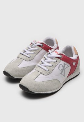 Tênis Calvin Klein Kids Infantil Logo Branco/Cinza Menor preço em Tênis Calvin Klein Kids Infantil Logo Branco/Cinza