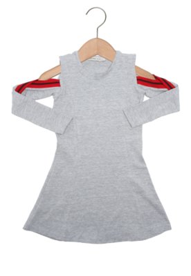 Vestido Calvin Klein Kids Manga Longa Menina Cinza Menor preço em Vestido Calvin Klein Kids Manga Longa Menina Cinza