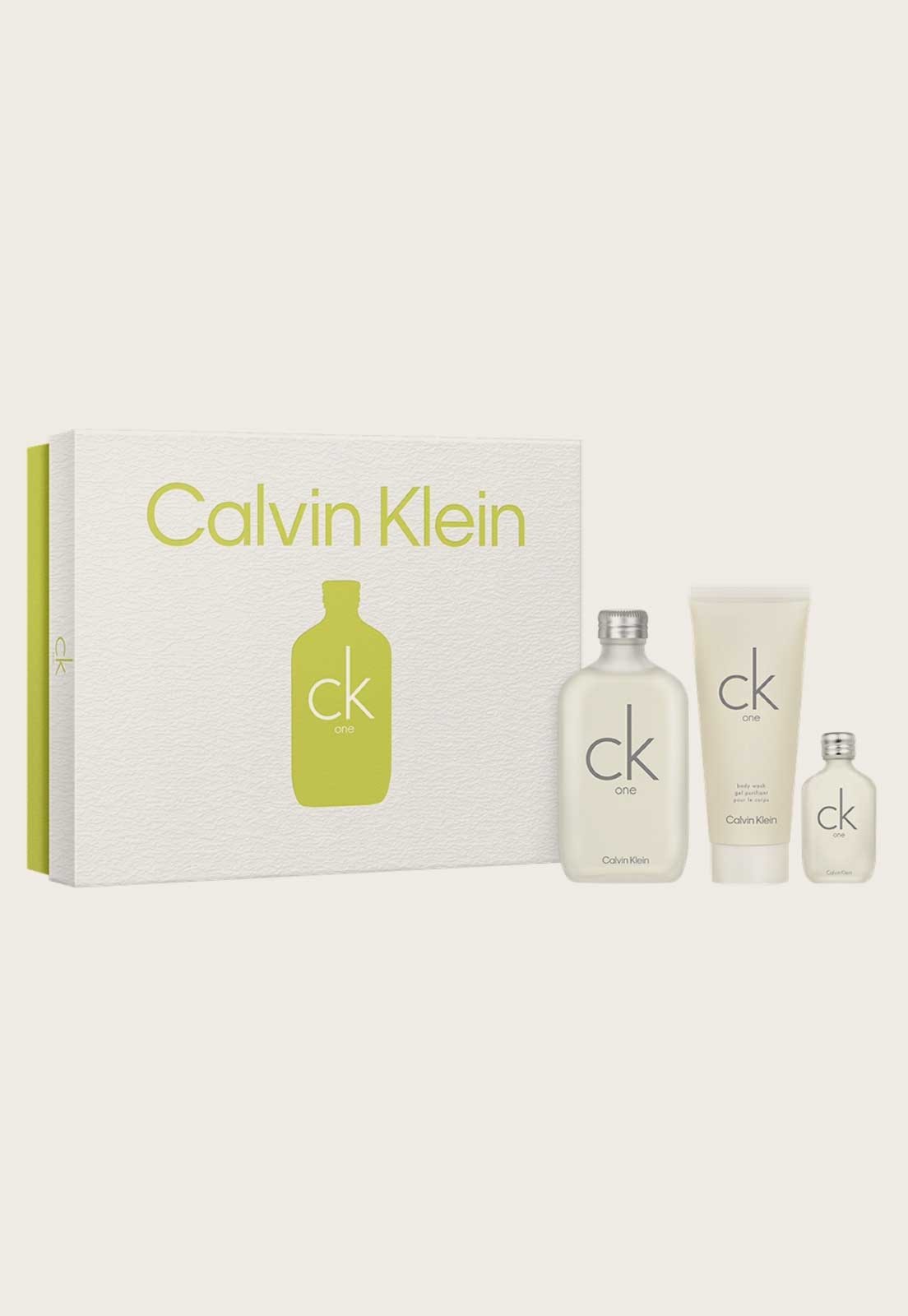 Kit Perfume 100ml Ck One Eau de Toilette com Body Wash 100ml e Mini Spray  15ml Calvin Klein Unissex
