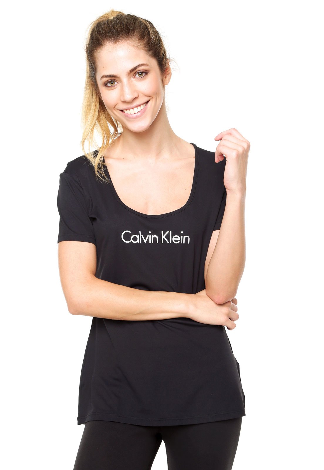 Blusa Calvin Klein Performance Refletivo Preta - Compre Agora