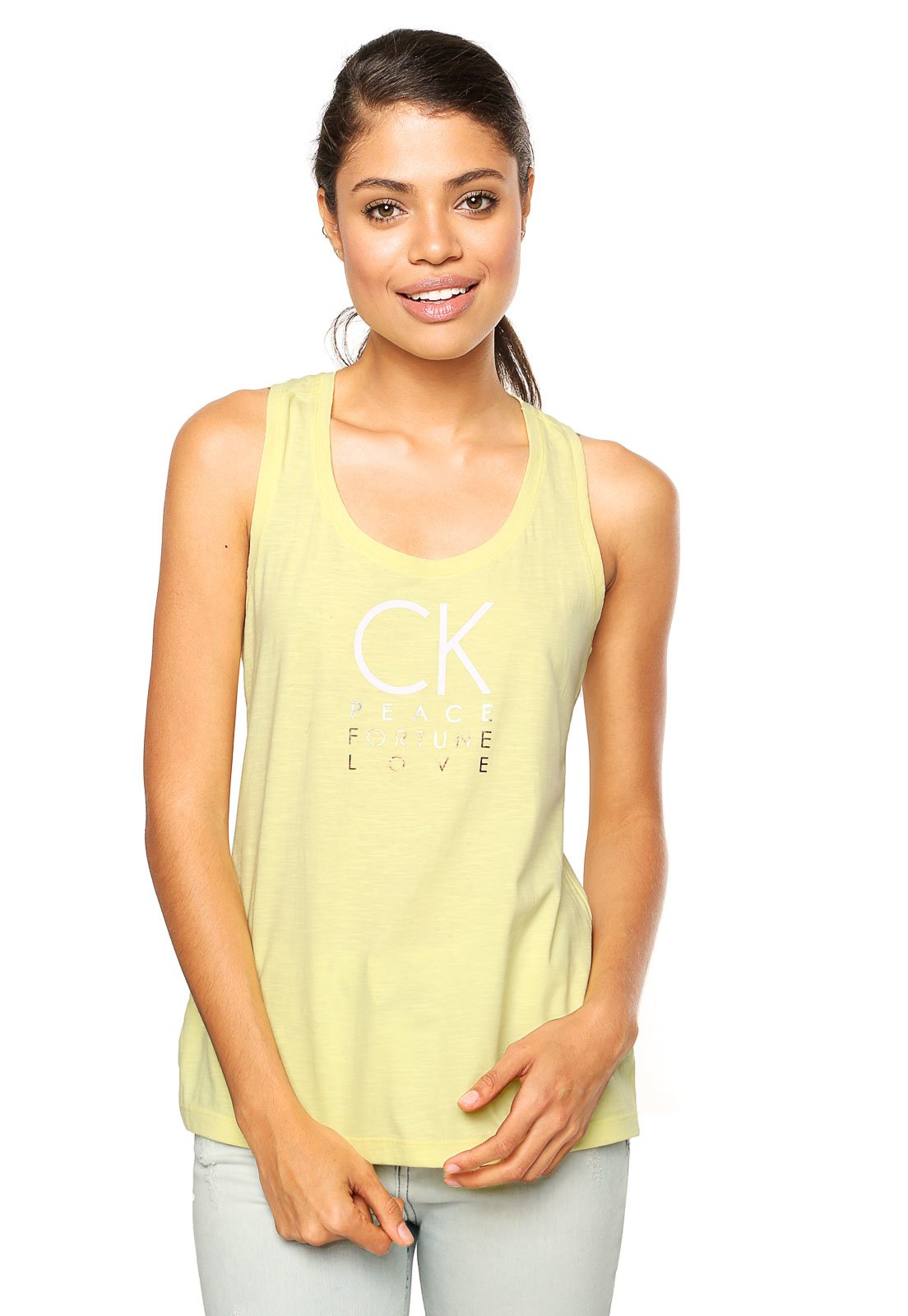 Regata Calvin Klein Peace Fortune Amarela - Compre Agora | Tricae Brasil