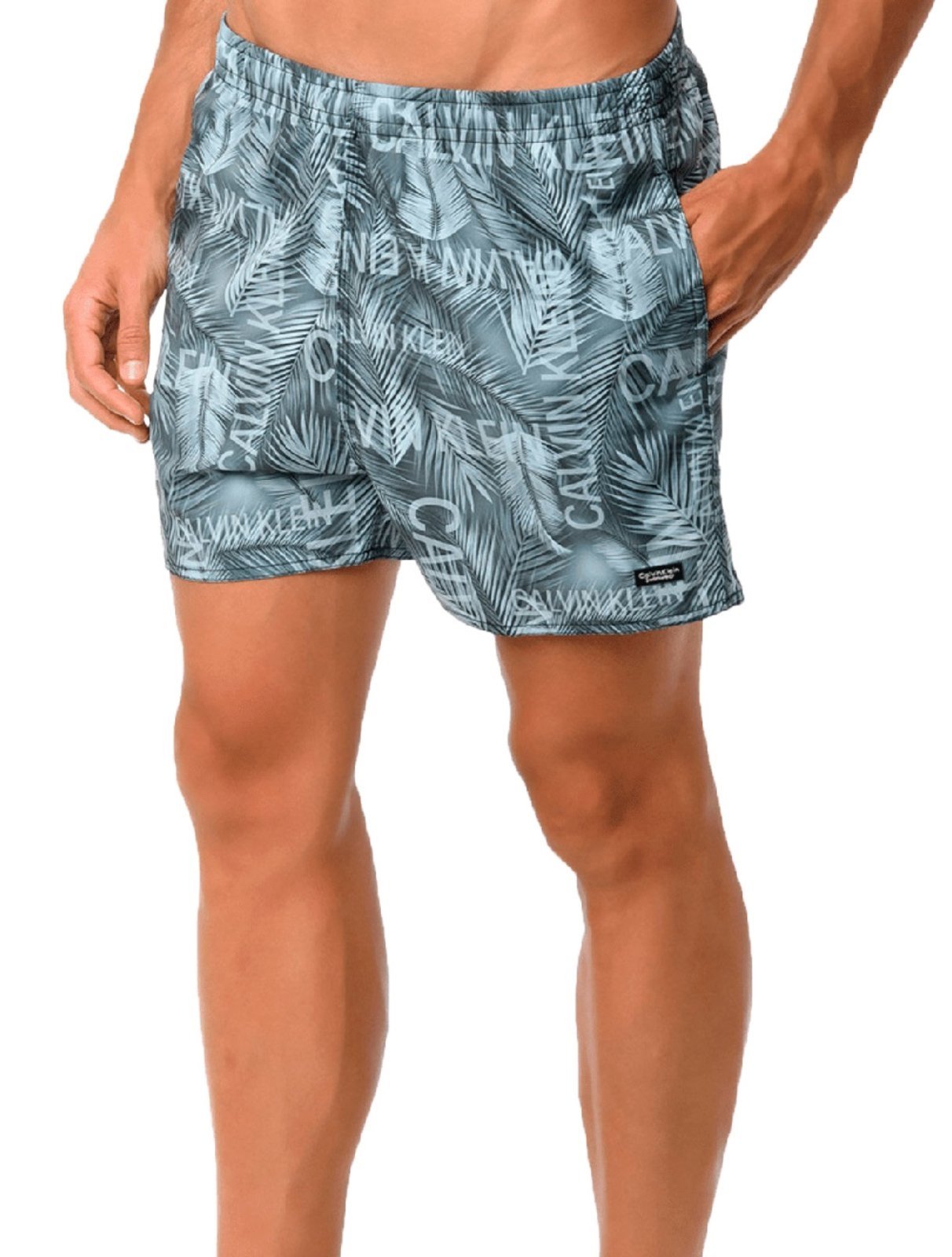 Short Calvin Klein Swimwear D'Água Tropical Foliage Print