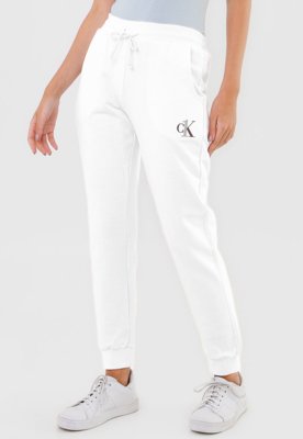 Calça de Moletom Calvin Klein Underwear Jogger Lettering Branca - Compre  Agora