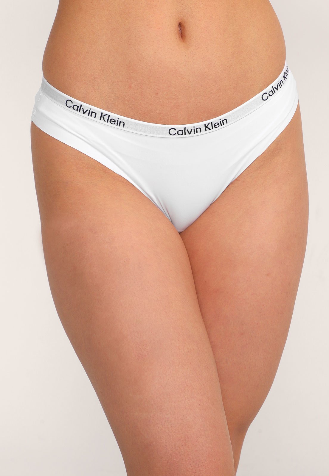 Calcinha Calvin Klein Underwear Fio Dental Tailored Logo Branca - Compre  Agora