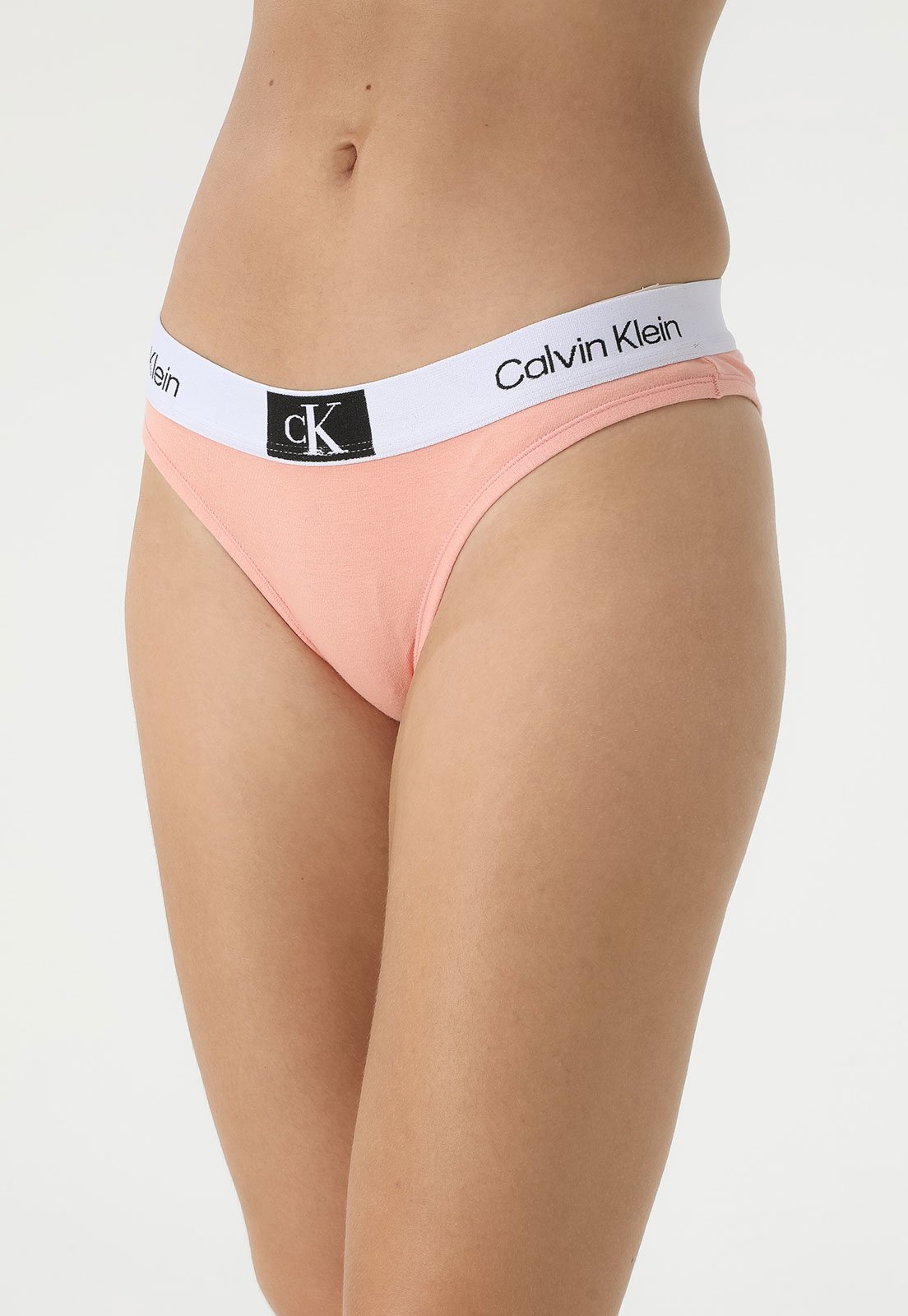 Calcinha Calvin Klein Underwear Tanga Ck 1996 Coral - Faz a Boa!