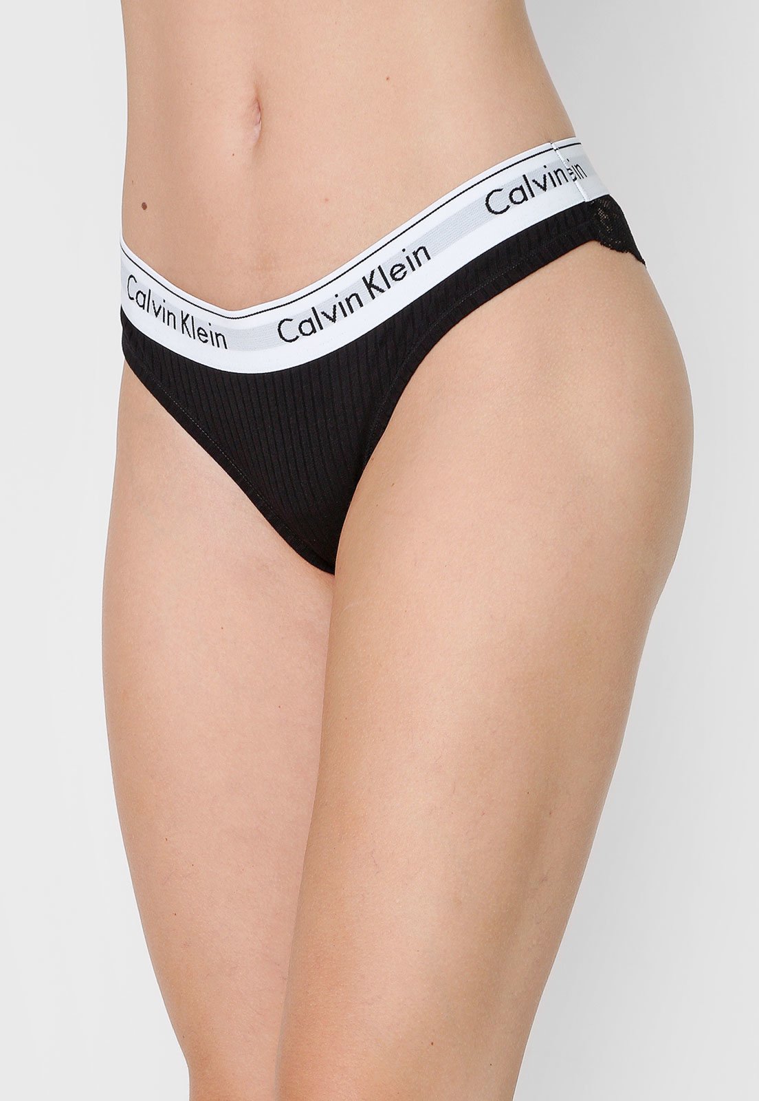 Calcinha Calvin Klein Underwear Tanga Renda Preta - Compre Agora