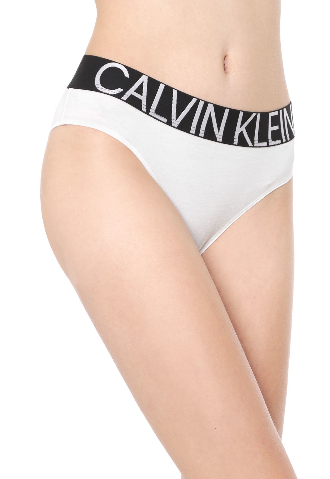 Calcinha Calvin Klein Underwear Tanga Statement Branca - Compre