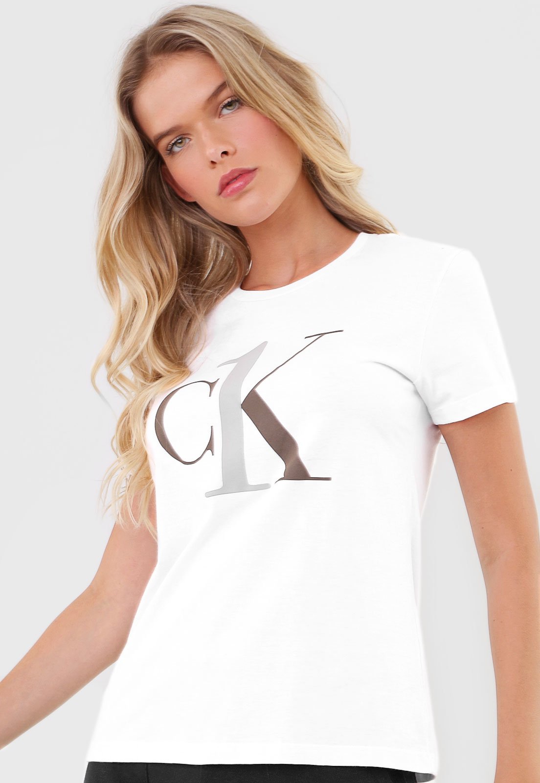 Camiseta Calvin Klein Underwear Lettering Branca - Compre Agora ...