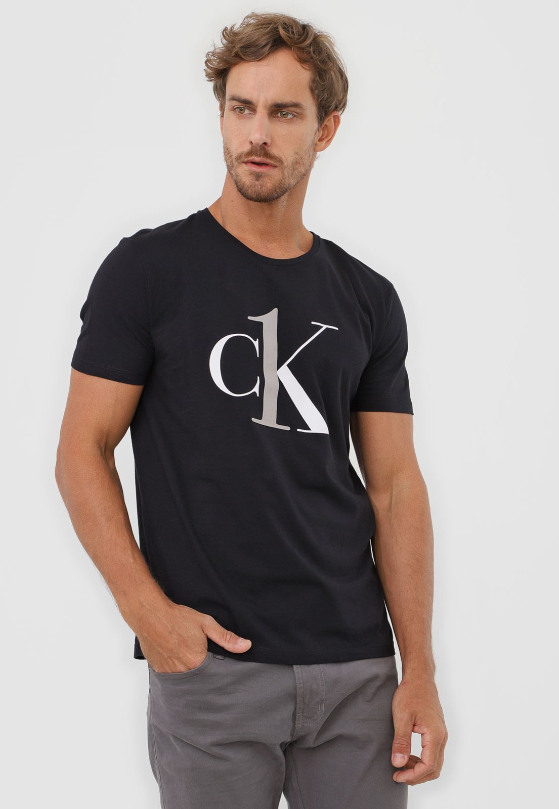 Camiseta Calvin Klein Underwear Logo Preta Compre Agora Dafiti Brasil 1700