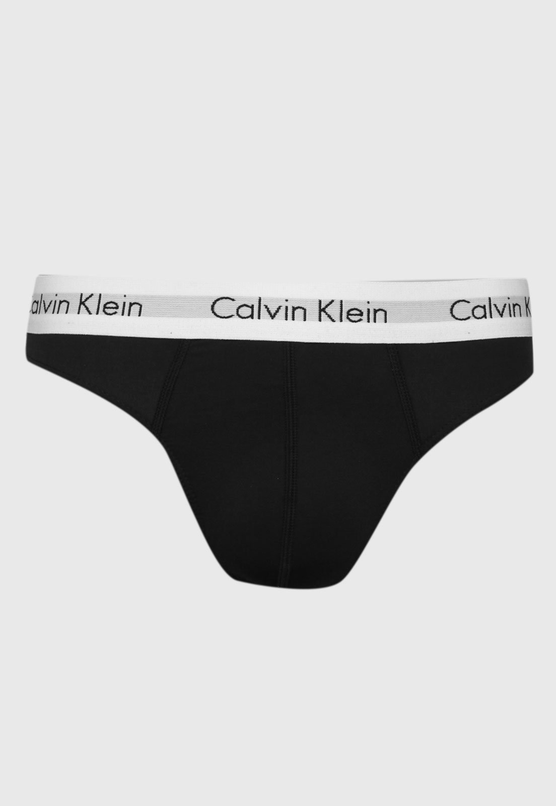 Cueca Calvin Klein Underwear Thong Fio Dental Logo Preta - Compre Agora