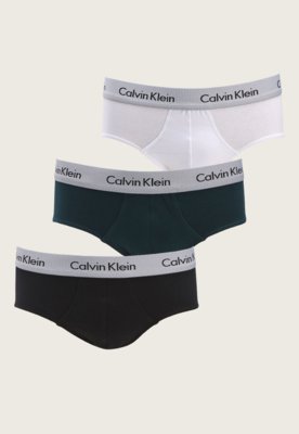 Kit 3 Cuecas Slip Calvin Klein Original com abertura Branca