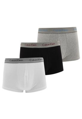 Kit 3pçs Cueca Calvin Klein Underwear Boxer Logo Branco/Preto/Cinza é boa?