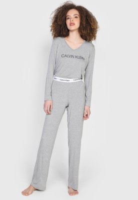 Pijama Calvin Klein Underwear Logo Preta - Compre Agora