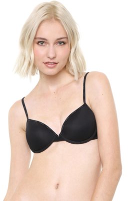 Sutiã Calvin Klein Underwear Meia-taça Logo Preto Menor preço em Sutiã Calvin Klein Underwear Meia-taça Logo Preto