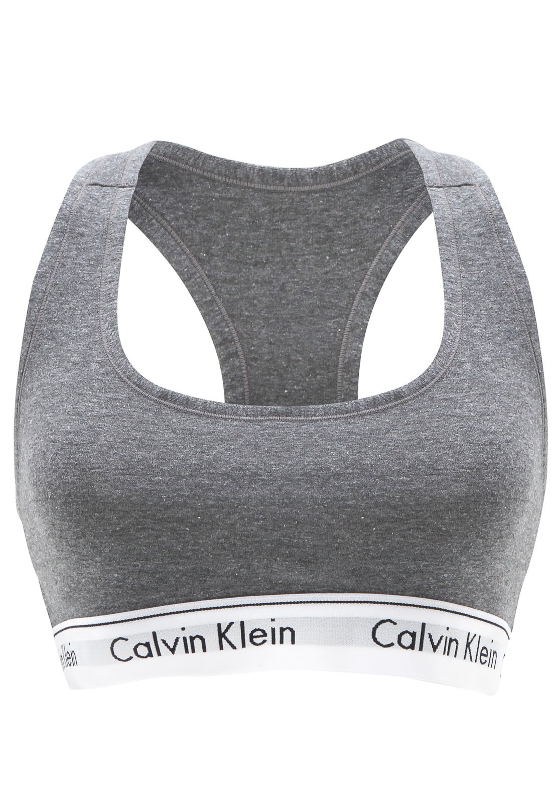 Top Calvin Klein Underwear Plus Size Logo Cinza/Preto - Compre Agora