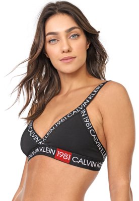 Top Calvin Klein Underwear Fechado Logo Preto - Compre Agora