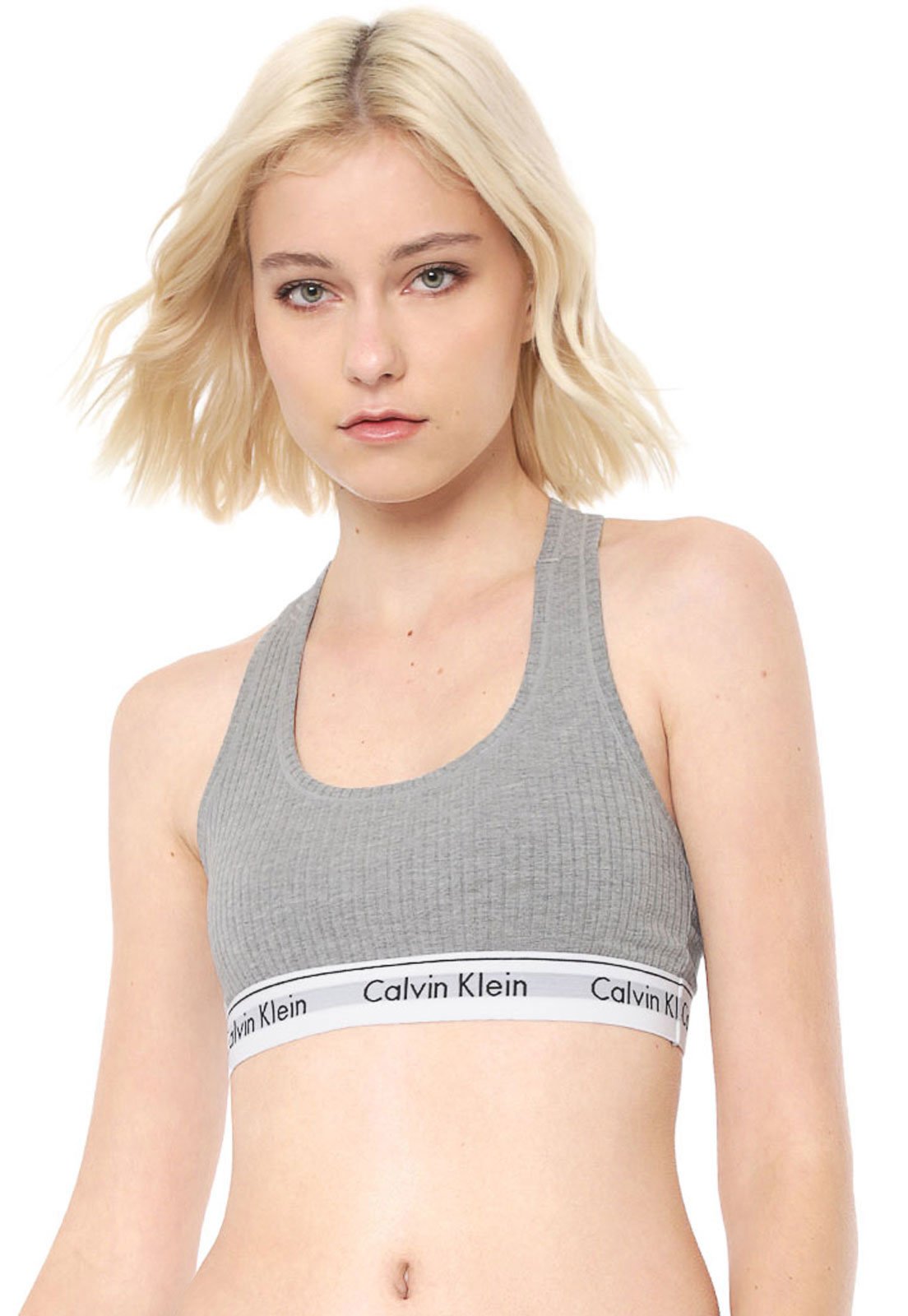 Calvin Klein Sutiã feminino moderno de algodão sem forro sem fio, Cinza  mesclado, X-Small : : Moda