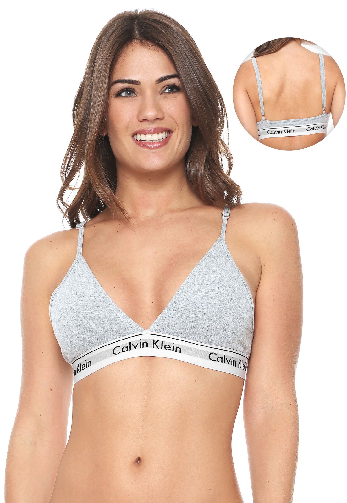 Top Calvin Klein Underwear Triângulo Modern Cinza - Compre Agora