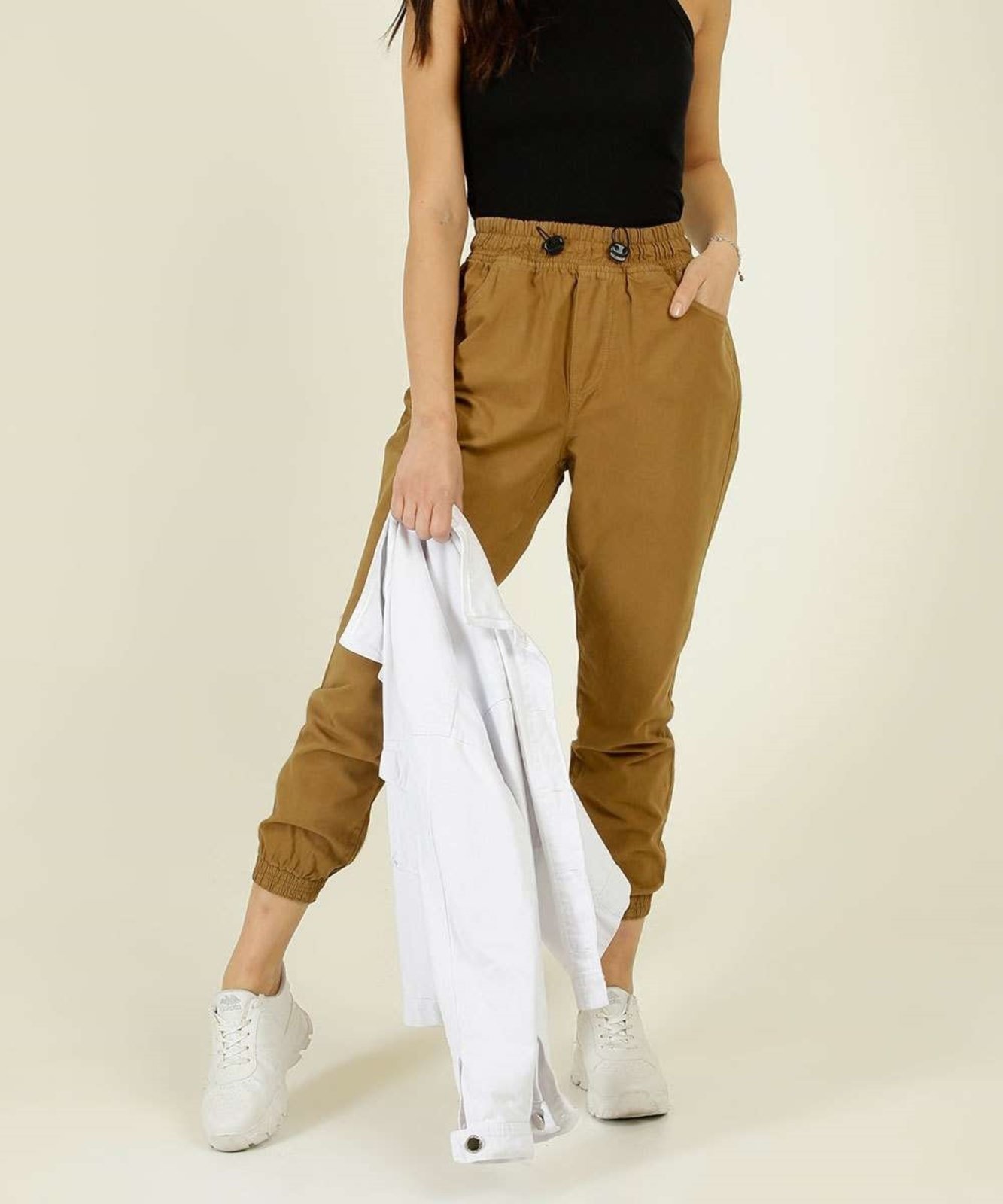 Calça sarja jogger store feminina