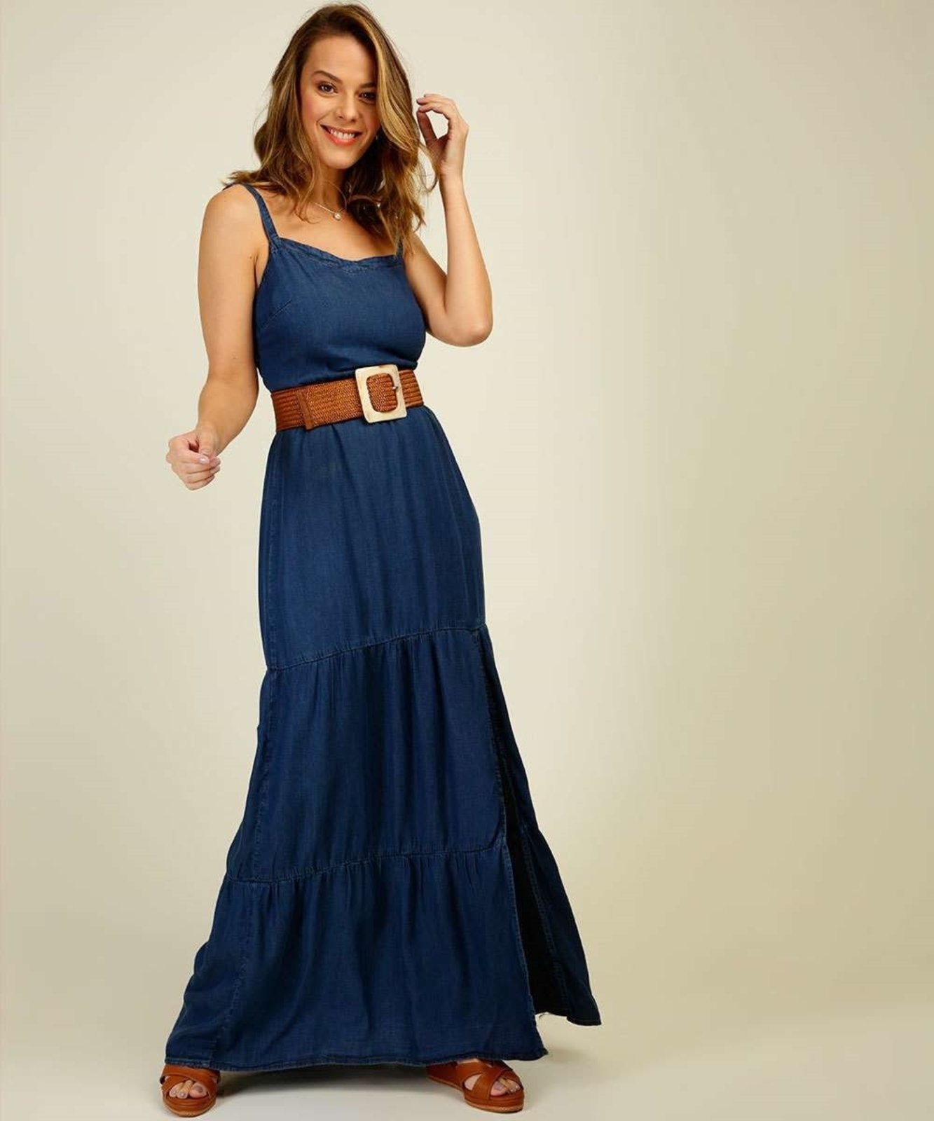 Vestido jeans longo hot sale dafiti