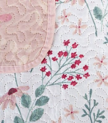 Colcha Dupla Face Solteiro 150 Fios Camesa Rosa