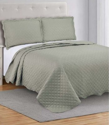 Colcha Grid Queen Camesa Bege