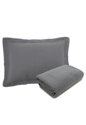 Kit 2 Pçs Colcha Solteiro Camesa Loft Cinza 2,30m X 1,60m Menor preço em Kit 2 Pçs Colcha Solteiro Camesa Loft Cinza 2,30m X 1,60m