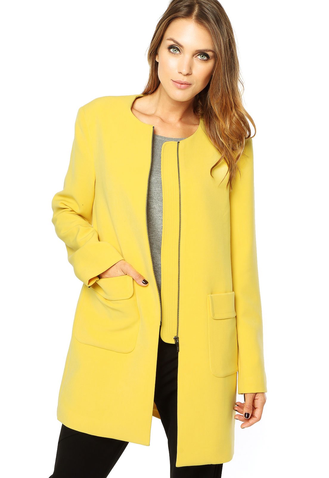 casaco feminino amarelo
